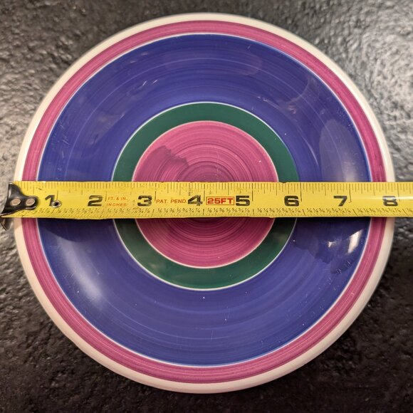 (5) Piece Furio Italy Dish Wear In Purple Blue And Green 8" Plates - Picture 9 of 10